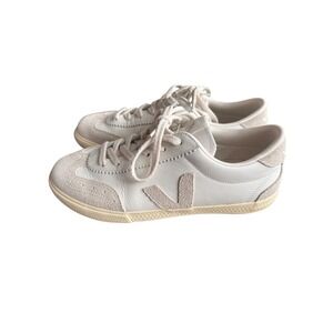 Veja Volley Sneakers White Beige Leather Suede Low Top Shoes Womens 8